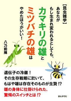 【昆虫雑学】あなたがもし生まれ変われるとしても、カマキリの雄と ミツバチの雄は やめたほうがいい！20分で読めるシリーズ