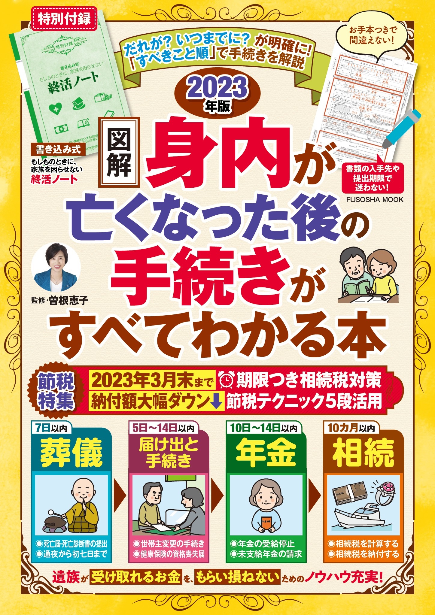 終活ノート付き 【図解】身内が亡くなった後の手続きがすべて