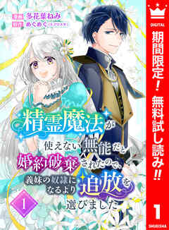 【期間限定　無料お試し版】精霊魔法が使えない無能だと婚約破棄されたので、義妹の奴隷になるより追放を選びました