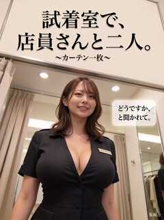試着室で、店員さんと二人。 ～カーテン一枚～