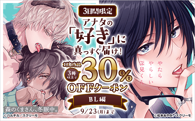 【3日間限定】アナタの「好き」に真っすぐ届け！30%OFFクーポン《BL編》