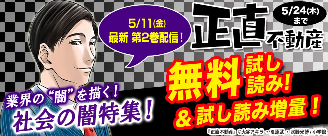 『正直不動産』第2巻配信記念！社会の闇特集！ - キャンペーン・特集 - 漫画・無料試し読みなら、電子書籍ストア ブックライブ